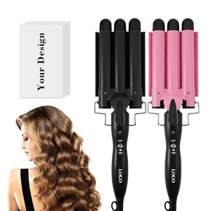 Rizador de Pelo Triple de 22mm con Pantalla LCD, Herramienta Profesional <span class=keywords><strong>para</strong></span> <span class=keywords><strong>Ondas</strong></span> Grandes, <span class=keywords><strong>para</strong></span> Mujeres - Product Image 1