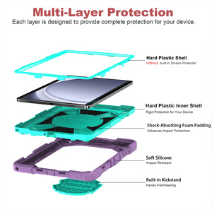Étui robuste antichoc pour tablette Samsung Galaxy Tab A9+ A11+, protection intégrale anti-chute avec béquille rotative à 360° - Product Image 5