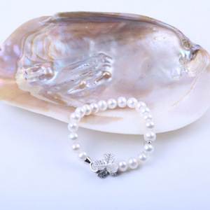 Zhuji Natural Aquaculture 8-9mm <b>Freshwater</b> <b>Pearl</b> <b>Bracelet</b> 17.5cm Length Strong Light Micro Flaws Fashion Charm Bead <b>Bracelet</b> - Product Image 2