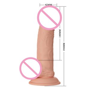 Doux Sexy énorme gode sensation de peau réaliste pénis jouets sexuels pour femmes grosses <span class=keywords><strong>bites</strong></span> Double ventouse stimulateur Anal - Product Image 5