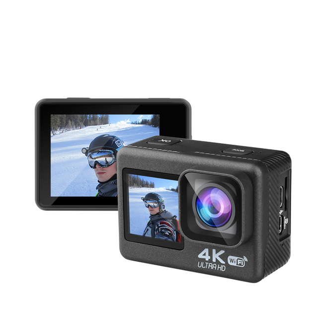 Outdoor Sports Camera 4K Waterproof Outdoor 12 Black Wifi 4K Action Camera Dual Screen Dslr Action Camera With Remote