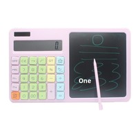 Calculatrice de bureau professionnelle couleur, grande, 12 chiffres, double alimentation, tablette mémo électronique manuscrite, en plastique GO HAND BW--2208
