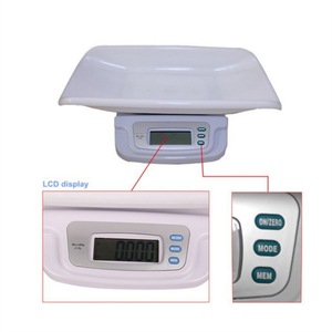 Baby <b>Scale</b> 20Kg Electronic <b>Digital</b> Weight <b>Scale</b> For Newborn Child Home Use Rectangle Plastic Design Battery Powered - Product Image 5