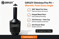 Poêle à bois d'extérieur haut de gamme CAYLEY pour le camping en plein air, le chauffage de la plage, foyer sécurisé en maille pour jardin, patio, réunions de famille