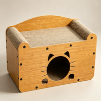 Arbre à chat moderne de luxe, tour à chat d'intérieur, griffoir, maison pour chat, assemblage facile, en carton, 1 niveau
