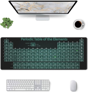 Alfombrilla de Ratón XL con Diseño de la <span class=keywords><strong>Tabla</strong></span> Periódica de los Elementos, Negra, Blanca y Verde, Base de Goma Antideslizante, Bordes Cosidos, para Juegos de PC, 31.5 x 11.8 Pulgadas - Product Image 4