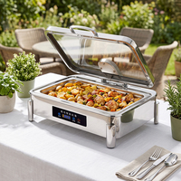 Intelligenter elektrischer rechteckiger Chafing Dish mit Touch-Steuerung aus Edelstahl – Speisenwärmer für Catering, Buffet und Restaurant