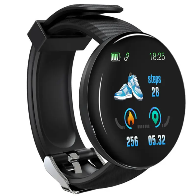 D18 Smart Watch round screen for Men Blood Pressure Smartwatch Women Watch Waterproof Sport Tracker WhatsApp