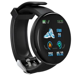 D18 Smartwatch impermeabile per gli uomini e le donne TFT Display <span class=keywords><strong>Fitness</strong></span> Tracker con Monitor a pressione cardiaca schermo rotondo <span class=keywords><strong>orologio</strong></span> intelligente - Product Image 1
