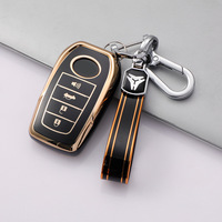 Funda de TPU con Borde Dorado para Llave de Toyota Crown Prado RAV4 Frontlander, Cubierta para Control Remoto de 4 Botones, Accesorio al por Mayor