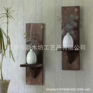 Wooden <b>Wall</b> <b>Mounted</b> <b>Shelf</b> Rectangle For Living Room Flower Pot Display Stand - Product Image 1