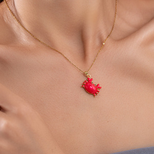 Creative Ocean Animal Fish Pendant Necklace Fashion Cute Stainless Steel <strong>Crab</strong> Necklace for Women Beach <strong>Jewelry</strong> - Product Image 3