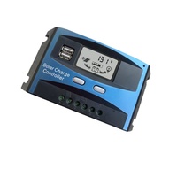Contrôleur de charge solaire LCD + USB Contrôleur solaire 10A-60A 12V 24V Tension de batterie