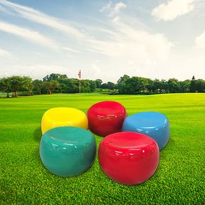 Fiberglass Round <b>Garden</b> <b>Stool</b> Outdoor Durable Park Chair Modern Design Contemporary Style - Product Image 1