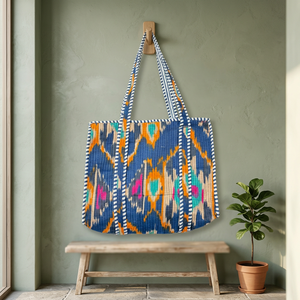 Bolsas de tela acolchadas de algodón con estampado a mano, estilo rústico francés, de gran capacidad, multifuncionales, para viajes, alimentos, joyas y almacenamiento. - Product Image 3