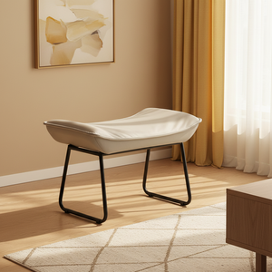 Repose-pieds ottoman en métal pour canapé, chaise à bascule, design nordique, revêtement en tissu technologique - Product Image 4