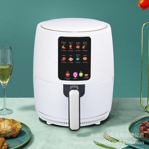 Freidora de aire Gongying 4L-5L con revestimiento cerámico redondo, pantalla táctil inteligente, eléctrica y multifuncional para la cocina del hogar. - Product Image 3