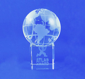 Crystal <strong>World</strong> <strong>Globe</strong> on Cube Base MH-Q0217 - Product Image 2