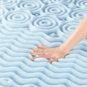 Gran oferta Premium 1,5 pulgadas azul enfriamiento Gel infusión aliviar relajarse sueño profundo transpirable espuma viscoelástica colchón Topper - Product Image 5