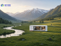 Capsule spatiale de luxe pour l'extérieur avec grand balcon et auvent pare-soleil pour jardin et camping