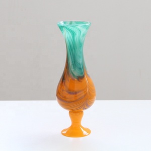<span class=keywords><strong>Vaso</strong></span> Artistico Artigianale in Vetro Sodico-Calcico con Base a Piede Unita a Caldo, Motivo a Spirale Fluida, Curva a S, Lusso per Hotel, Arredamento Casa, Matrimoni - Product Image 5