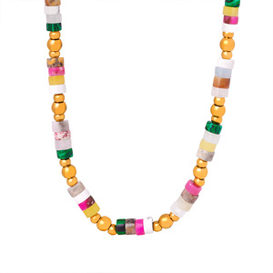 Colliers ras-de-cou populaires Bingxin Jewelry en Sodalite naturelle, <span class=keywords><strong>Malachite</strong></span> synthétique et perles de coquillage, plaqué or 18 carats, cadeau chrétien - Product Image 6