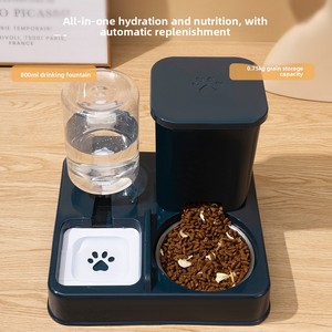 Ciotola Doppia per Cibo e Acqua per Cani e Gatti, Design Quadrato di Grande Capacità per Alimentazione e Abbeveraggio degli Animali Domestici - Product Image 2