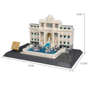 Wange mundialmente famoso Street View ladrillos arquitectura Roma Fontana Di Trevi modelo nuevo gran construcción edificio ladrillo juguete - Product Image 6