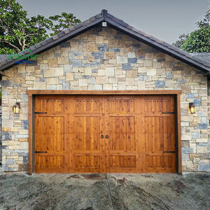 خشبي عصري أوتوماتيكي من زجاج الألومنيوم مع قفل مضاد للسرقة للمنازل السكنية - Product Image 1