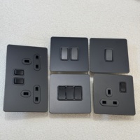 Prise double pôle 146 13A, interrupteur à bascule rétro, 250V, 1/2/3/4 GANG, 2 voies, panneau mural en acier inoxydable blanc, chargeur USB-C universel, Royaume-Uni