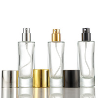 Flacon pulvérisateur de parfum en verre transparent de 30 ml, base épaisse, atomiseur à pompe, vide, rechargeable, emballage cosmétique de voyage