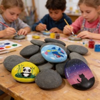 Pierres de rivière plates et lisses en pierre naturelle pour peinture DIY, 5-8 cm, écologiques, pour l'artisanat des enfants, l'art graffiti, la peinture sur roche, la maison et le jardin