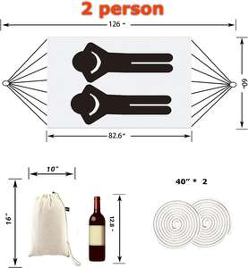 Woqi – hamac de <span class=keywords><strong>camping</strong></span> épais en coton simple à larges franges, hamac de voyage, livraison rapide - Product Image 4