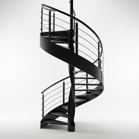 Nouvelle conception de garde-corps en câble en acier au carbone brossé antirouille, avec plaque latérale de protection basse, pour escalier en spirale métallique extérieur