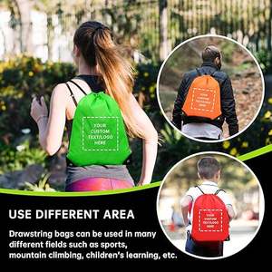 Bolsa con Cordón Qetesh al por Mayor, Mochila Impermeable de Poliéster a la Moda, Capacidad para Playa, Fiesta, Gimnasio y Viajes - Product Image 4