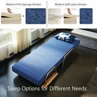 Canapé-lit en tissu gain de place pour petit appartement ou chambre d'amis, dossier réglable, matelas épaissi, personnalisable OEM ODM VLranlife