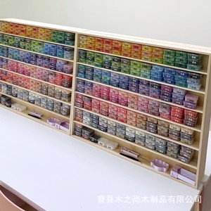 Support de rangement en bois pour perles Perler, 7 niveaux, organisateur de bureau en bois massif pour le rangement des loisirs créatifs avec compartiments colorés - Product Image 1