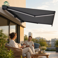 Auvent rétractable en aluminium en gros, auvent pliant, couverture d'ombrage pour patio, auvent extérieur imperméable pour jardin, terrasse, cour arrière