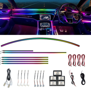 Kit d'éclairage d'ambiance LED universel pour voiture, avec guide en fibre acrylique, 19 en 1, accessoires de décoration intérieure dissimulés - Product Image 1