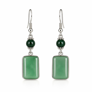Boucles d'oreilles élégantes en onyx vert naturel et couleur aqua, boucles d'oreilles pendantes en pierres précieuses pour bijoux de mode et usage quotidien - Product Image 2