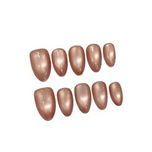 เล็บปลอมสำเร็จรูป Lunalail แบบกดติด วัสดุ ABS ทรงอัลมอนด์ สไตล์ฝรั่งเศส ความยาวสั้น  ตกแต่งด้วยลูกปัดแก้ว  แบบเต็มเล็บ สำหรับติดบนนิ้ว - Product Image 5