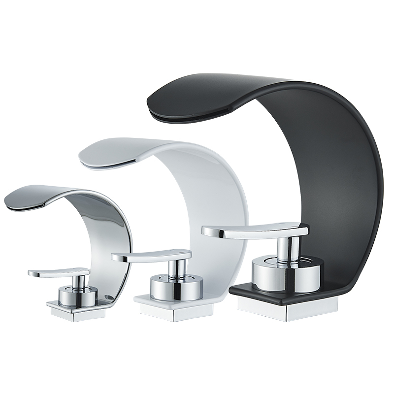 Black White Basin Faucet Curved Creative