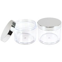 3ml-250ml Bocal cylindrique rond en plastique pour animaux de compagnie à paroi lourde avec couvercles argentés brillants Bocal en plastique pour animaux de compagnie de haute qualité avec bouchon