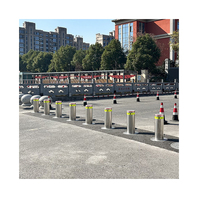 Bollard de levage hydraulique de stationnement en acier manuel extérieur 12V LED Module carré barrière de trafic rétractable
