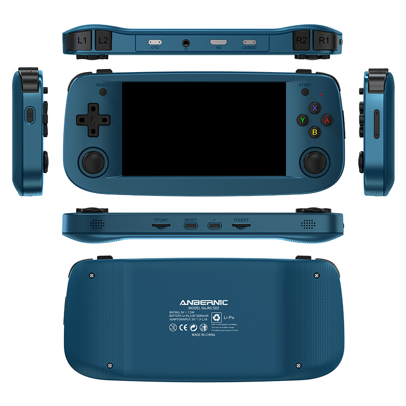 RG503ハンドヘルドゲームコンソールRK3566 4.95インチOLED