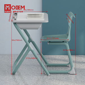 Minyi ipsy ชุดโต๊ะสอบและเก้าอี้นักเรียนทันส<span class=keywords><strong>ม</strong></span>ัยทำจากพลาสติกที่สะดวกสบายโครงเหล็กสำหรับสำนักงานมัธยม - Product Image 4