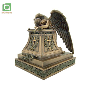 Cementerio Fundición Bronce Metal Ángel llorón Estatua Lápida - Product Image 1