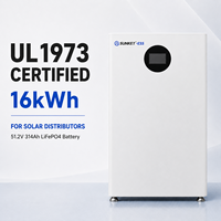 Baterai LiFePO4 Bersertifikasi UL1973 16kWh 51.2V 314Ah CAN RS485 untuk Distributor Surya Penjualan ESS Hibrida