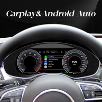 Dasbor LCD Sistem Linux untuk Audi A7 2009-2018, Panel Instrumen Digital dengan CarPlay, Speedometer Digital