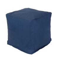 Pouf ottoman carré en cuir PU marocain marron